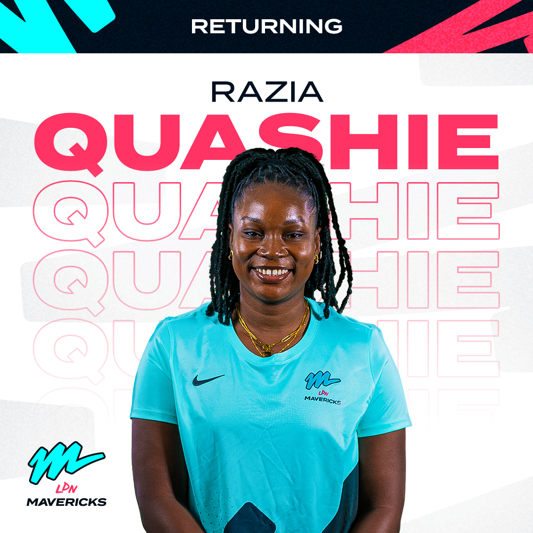 Razia Quashie returns to London Mavericks for 2025 Netball Super League Season